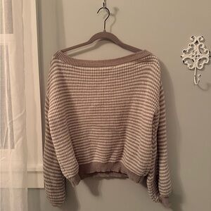SHEIN Off-the-Shoulder Beige Sweater